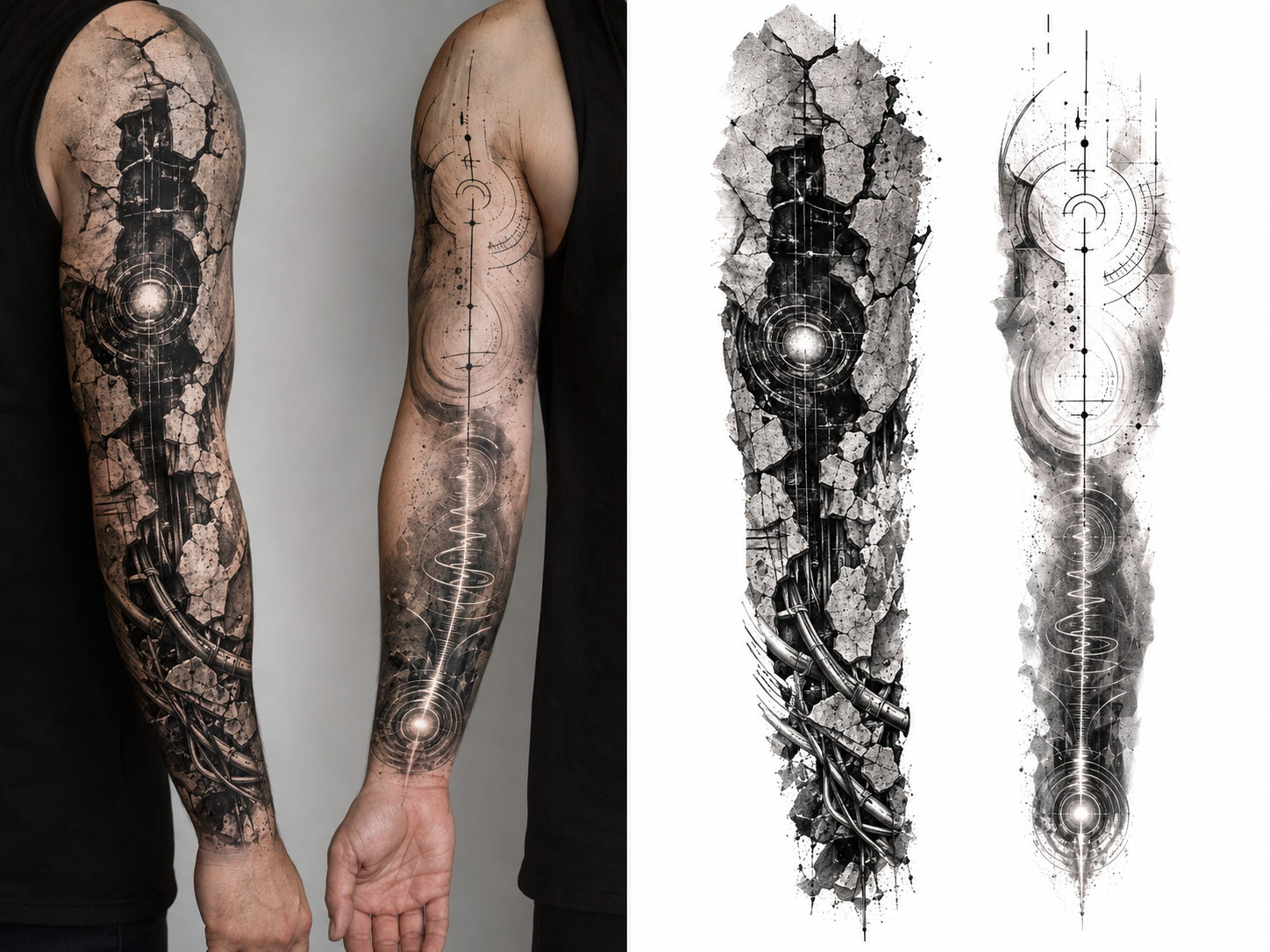 Buried Signal tattoo model preview